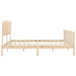 Berkfield Bed Frame with Headboard Small Double Solid Wood