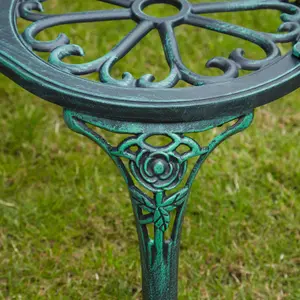 Home Source Rose Cast Iron Garden Bench Green