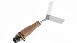 Toolty Corner Lining External Angled Trowel with Cork Handle 80x60mm Stainless Steel for Plastering Finishing DIY