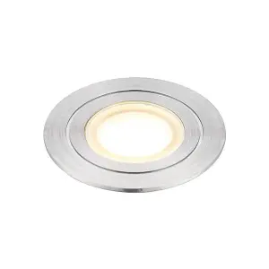 Luminosa Hayz Integrated LED Outdoor Coastal Recessed Light Marine Grade Brushed Stainless Steel, Frosted IP67