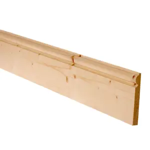 Metsä Wood Pine Torus Skirting board (L)2400mm (W)119mm (T)15mm, Pack of 4