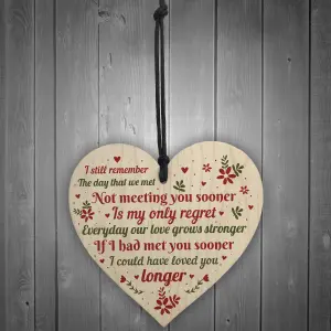 Red Ocean Valentines Day Anniversary Gifts For Her Him Handmade Wooden Hanging Heart Sign Gift For Boyfriend Girlfriend