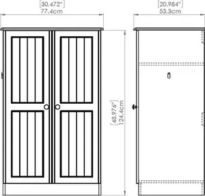 Como Ready Assembled Modern Grey Oak Effect Midi Double Wardrobe (h)1270mm (w)770mm (d)540mm