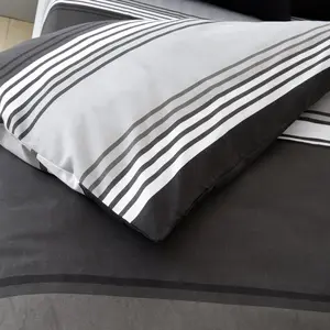 Edelsten Cotton Blend Duvet Cover Set with Pillowcases Black/White / Double Duvet Cover + 2 Standard Pillowcase