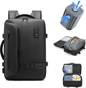 Travel Men Expanded Laptop Backpack Vacuum Compression Hiking Backpack USB Charging Business Large