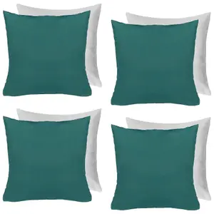 Brentfords 4 x Cushion Cover Filled Water Resistant Outdoor, 45 x 45cm - Green