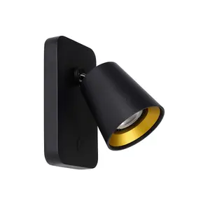 Lucide Turnon Modern Wall Spotlight - LED Dim to warm - GU10 - 1x5W 2200K/3000K - Black