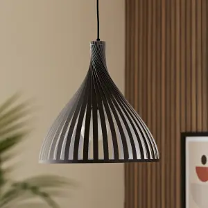 GoodHome Crozon Dark grey Pendant ceiling light, (Dia)380mm