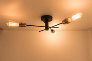 Harper Living Black and Copper 3 Light Ceiling Spotlight