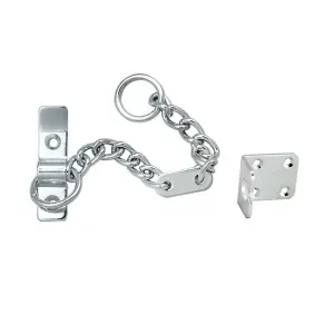 Heavy Duty Door Security Chain 195.5mm Length Satin Chrome Door Restrictor