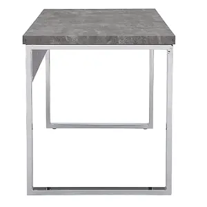 Sydney Wooden Laptop Desk In Concrete Effect With Chrome Frame