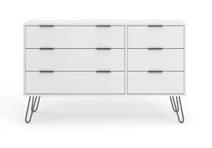 Core Products Augusta White 3+3 wide drawer chest of drawers