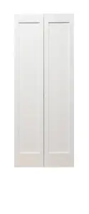 Shaker 2 Panel White Primed Panel Bifold Door 1981 x 762mm