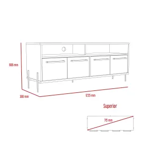 TV unit Wide screen unit with 4 doors, washed oak, Harvard range