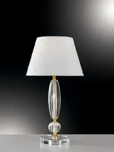 Luminosa EPOQUE Table Lamp with Round Tapered Shade Gold, Crystal 30x56cm