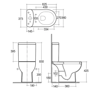 RAK Tonique Close Coupled Toilet WC