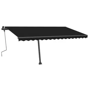 Berkfield Manual Retractable Awning with LED 400x350 cm Anthracite