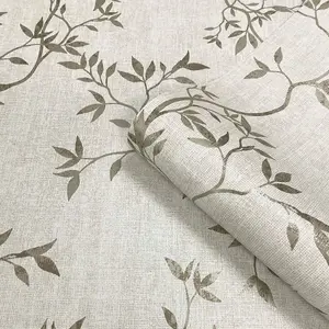 Darcy James Collection Japandi Leaf Wallpaper Cream Muriva 173573