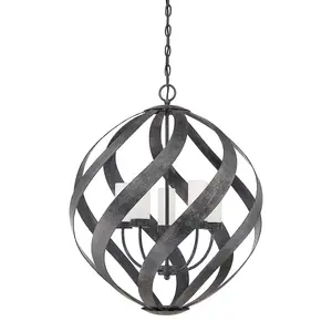 Luminosa Quoizel Blacksmith Spherical Pendant Ceiling Light Old Black, IP44