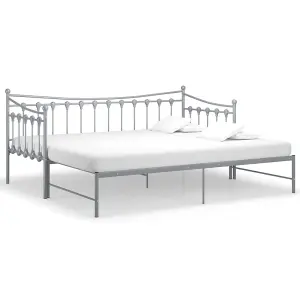 Berkfield Pull-out Sofa Bed Frame Grey Metal 90x200 cm