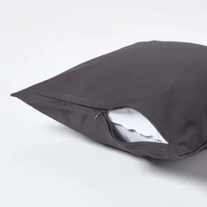 Homescapes Dark Charcoal Grey Continental Egyptian Cotton Pillowcase 1000 TC, 40 x 40 cm