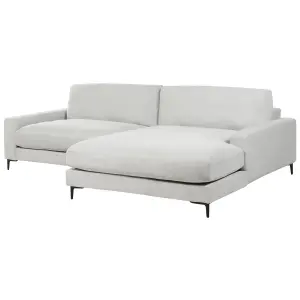 Left-Hand Corner Sofa MALOY Light Grey Chenille Left Hand