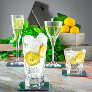 RCR Crystal - Fusion Highball Glasses Set - Modern Cut Glass Cocktail Tumblers - 380ml - 6pc