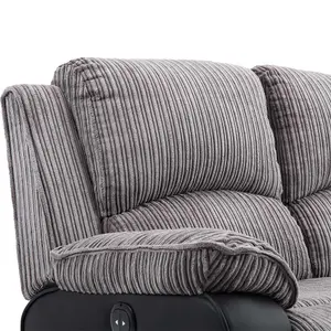 Postana Electric High Back Jumbo Cord Fabric Recliner 2 Seater Sofa (Grey)