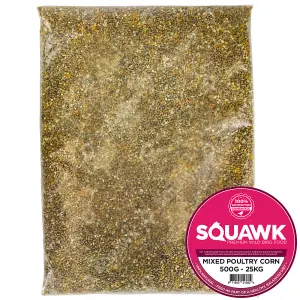 1kg SQUAWK Mixed Poultry Corn - Nutritious Protein Rich Food For Chicken Geese Duck