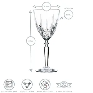 RCR Crystal - Orchestra Cut Glass Wine Glasses and Champagne Flutes - 290ml, 200ml - 12pc Set