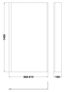 Chrome 6mm Toughened Safety Glass Reversible L-Shaped Bath Screen Fixed