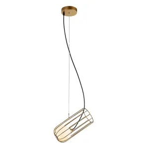 Luminosa Modern Hanging Pendant Golden 1 Light  with Gold, White Shade, G9