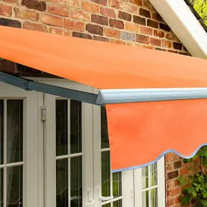 Primrose Awnings 3.0m x 2.5m Retractable Manual Standard Terracotta Awning Outdoor Patio Canopy