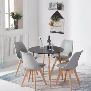 Nero Upholstered Dining Chair (Set of 2) Grey / Beech