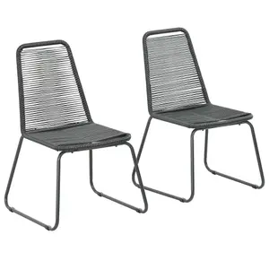 Berkfield Outdoor Chairs 2 pcs Poly Rattan Black