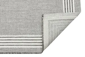 Bordered Grey Modern Easy To Clean Dining Room Rug-160cm x 230cm