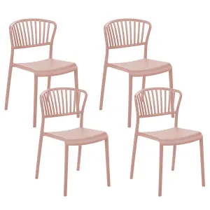 Set of 4 Garden Chairs GELA Pastel Pink