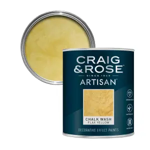 Craig & Rose Artisan Flax Yellow Topcoat Chalkwash paint, 750ml