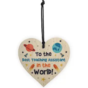 Best Teaching Assistant In The World Gift Wood Heart Thank You Gift Leaving Gift