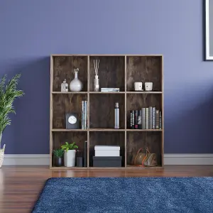 Vida Designs Durham 3x3 Cube Storage Unit, Dark Wood