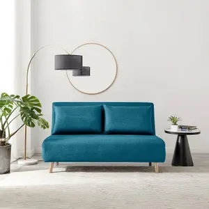 Furniturebox UK Bobby Sofa Bed Double in Fabric Blue