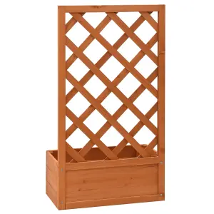 Berkfield Garden Trellis Planter Orange 50x25x90 cm Solid Firwood