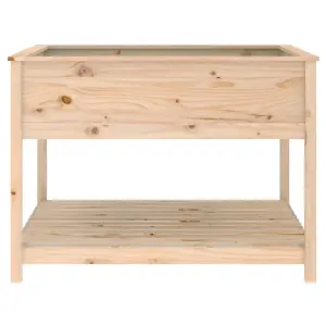 Berkfield Planter with Shelf 111.5x111.5x81 cm Solid Wood Pine