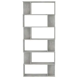 Berkfield Book Cabinet/Room Divider Concrete Grey 80x24x192 cm Engineered Wood