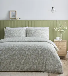 Simply Charlotte Olivia Duvet Cover Set Floral Sage Bedding