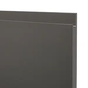 GoodHome Garcinia Integrated handle Gloss anthracite Tall appliance Cabinet door (W)600mm (H)633mm (T)19mm