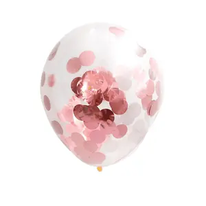 Globos Metallic Confetti Wedding Balloons (Pack of 6) Rose Gold (One Size)