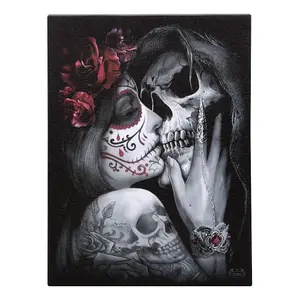 Spiral Direct Dead Kiss Canvas Plaque Black/White/Red (One Size)