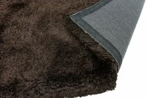 Plush Dark Chocolate Luxury Shaggy Polyester Handmade Luxurious Sparkle Modern Rug for Living Room and Bedroom-140cm X 200cm