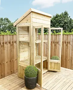 9 x 2 Pressure Treated Wooden T&G Mini Greenhouse (9' x 2' / 9ft x 2ft) - PENT